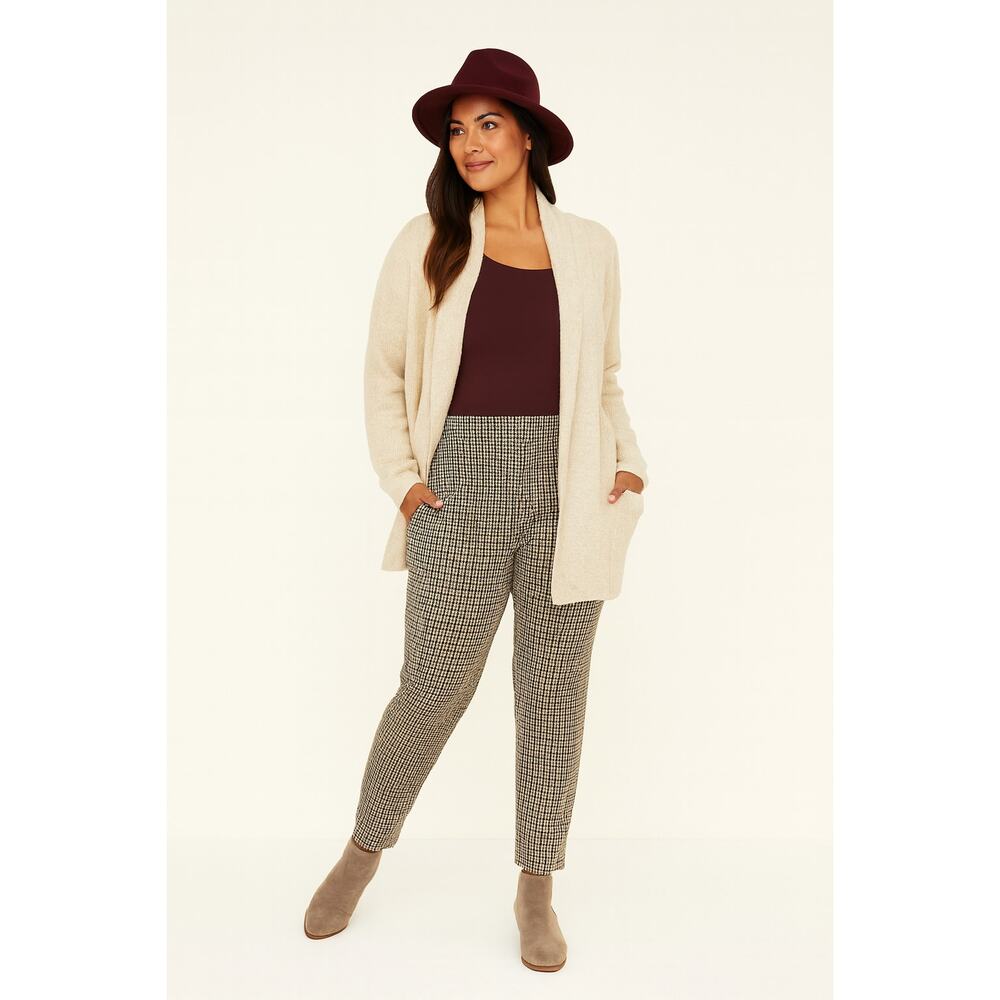 Cooper and Ella Womens Pants Size XL Houndstooth Pull On Tapered Leg